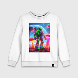 Детский свитшот Космонавт Шрек в неоновом скафандре