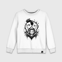 Свитшот хлопковый детский Семейная симфония, цвет: белый