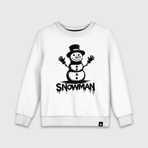 Детский свитшот Снеговик граффити / Белый – фото 1