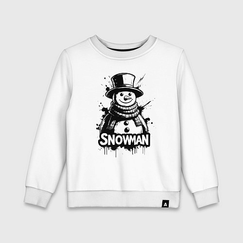 Детский свитшот Стильный снеговик / Белый – фото 1