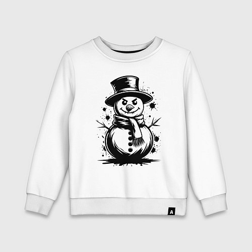 Детский свитшот Зловещий снеговик / Белый – фото 1