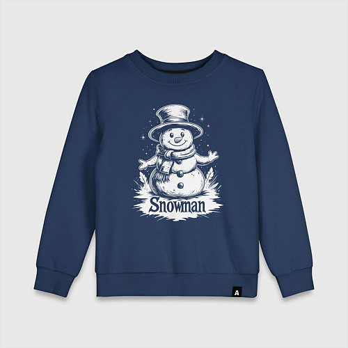 Детский свитшот Зимний джентльмен / Тёмно-синий – фото 1