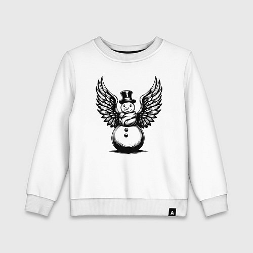 Детский свитшот Крылатый снеговик / Белый – фото 1