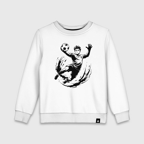 Детский свитшот Вратарь ловит мяч / Белый – фото 1
