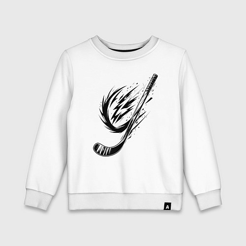 Детский свитшот Динамичная клюшка / Белый – фото 1