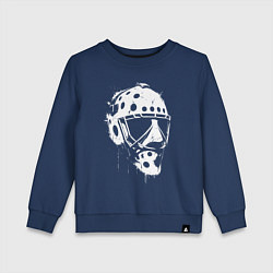 Свитшот хлопковый детский Белая хоккейная маска, цвет: тёмно-синий
