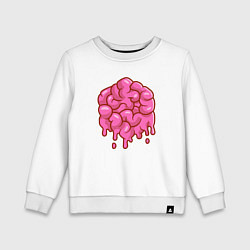 Свитшот хлопковый детский Dripping brain, цвет: белый