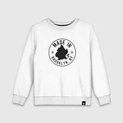 Свитшот хлопковый детский Сделано в Бруклине, цвет: белый