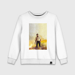 Свитшот хлопковый детский Logan, цвет: белый
