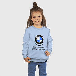 Свитшот хлопковый детский BMW Driving Machine, цвет: мягкое небо — фото 2