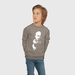Свитшот хлопковый детский Ленин: фигу вам, цвет: утренний латте — фото 2