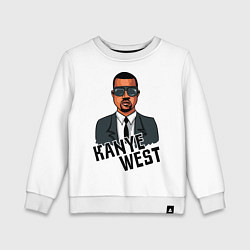 Свитшот хлопковый детский Kanye West, цвет: белый