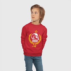 Свитшот хлопковый детский Вождь СССР, цвет: красный — фото 2