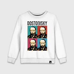 Свитшот хлопковый детский Dostoevsky, цвет: белый