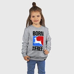 Свитшот хлопковый детский Born to be free, цвет: меланж — фото 2