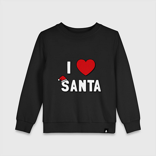 Детский свитшот I love santa / Черный – фото 1