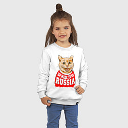 Свитшот хлопковый детский Made in Russia: киса, цвет: белый — фото 2