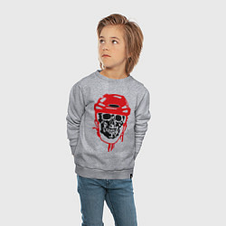 Свитшот хлопковый детский Мертвый хоккеист, цвет: меланж — фото 2