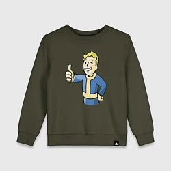 Свитшот хлопковый детский Fallout vault boy, цвет: хаки