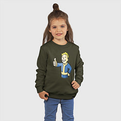 Свитшот хлопковый детский Fallout vault boy, цвет: хаки — фото 2