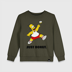 Свитшот хлопковый детский Just Donut, цвет: хаки