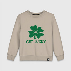 Свитшот хлопковый детский Get lucky, цвет: миндальный