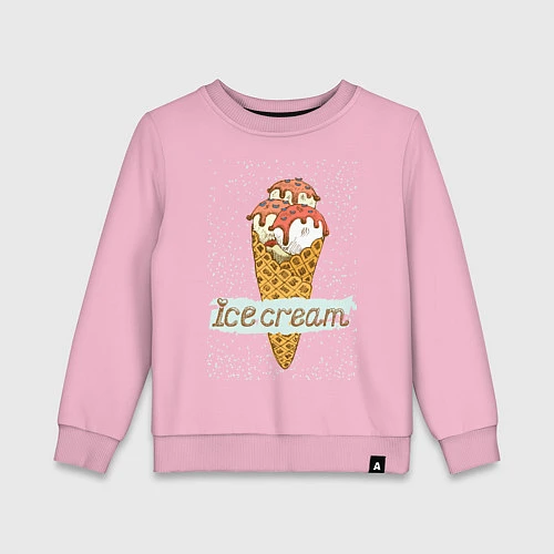 Детский свитшот Ice cream / Светло-розовый – фото 1