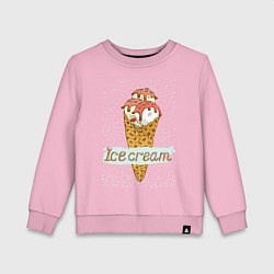 Свитшот хлопковый детский Ice cream, цвет: светло-розовый