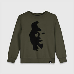 Свитшот хлопковый детский Саксофонист или девушка, цвет: хаки