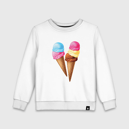 Детский свитшот Мороженое / Белый – фото 1