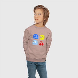 Свитшот хлопковый детский Pac-Man Pack, цвет: пыльно-розовый — фото 2