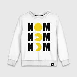 Свитшот хлопковый детский Pac-Man: Nom nom, цвет: белый