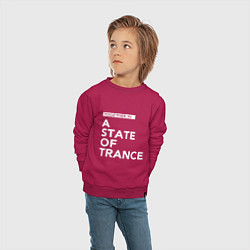 Свитшот хлопковый детский Together in A State of Trance, цвет: маджента — фото 2