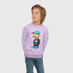 Свитшот хлопковый детский Bart Just Us, цвет: лаванда — фото 2