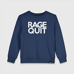 Свитшот хлопковый детский Rage Quit, цвет: тёмно-синий