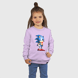 Свитшот хлопковый детский Sonic, цвет: лаванда — фото 2