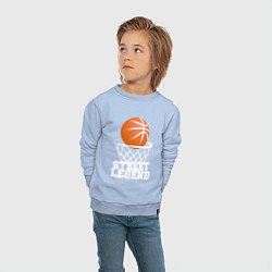 Свитшот хлопковый детский Баскетбол, цвет: мягкое небо — фото 2