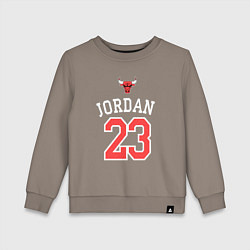 Свитшот хлопковый детский Jordan 23, цвет: утренний латте