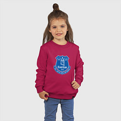 Свитшот хлопковый детский Эвертон logo - nil satis nisi optimum, цвет: маджента — фото 2