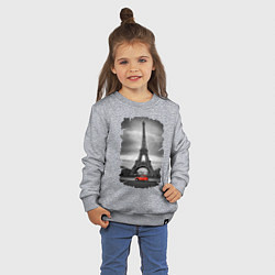 Свитшот хлопковый детский Эйфелева башня, цвет: меланж — фото 2