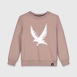 Свитшот хлопковый детский Белый ворон, цвет: пыльно-розовый