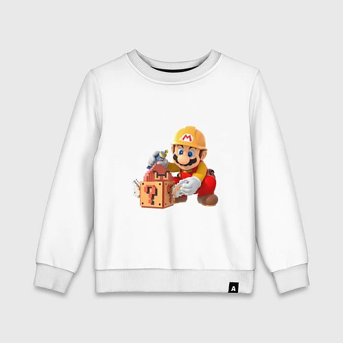 Детский свитшот Super Mario: Builder / Белый – фото 1