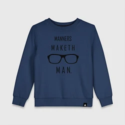 Свитшот хлопковый детский Kingsman: Manners maketh man, цвет: тёмно-синий