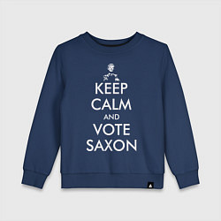 Свитшот хлопковый детский Keep Calm & Vote Saxon, цвет: тёмно-синий