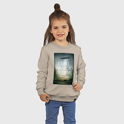 Свитшот хлопковый детский X-Files: Aliens, цвет: миндальный — фото 2