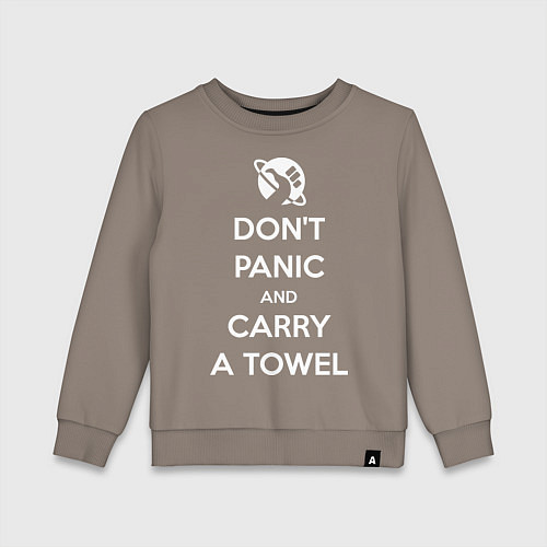 Детский свитшот Dont panic & Carry a Towel / Утренний латте – фото 1