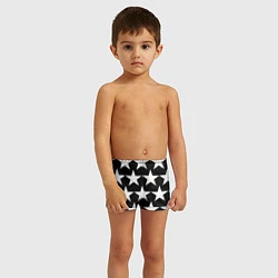 Плавки для мальчика Белые звёзды на чёрном фоне 2, цвет: 3D-принт — фото 2