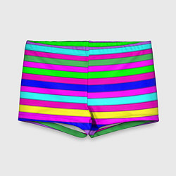 Плавки для мальчика Multicolored neon bright stripes, цвет: 3D-принт