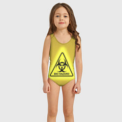 Купальник для девочки Biohazard - биологическая опасность, цвет: 3D-принт — фото 2