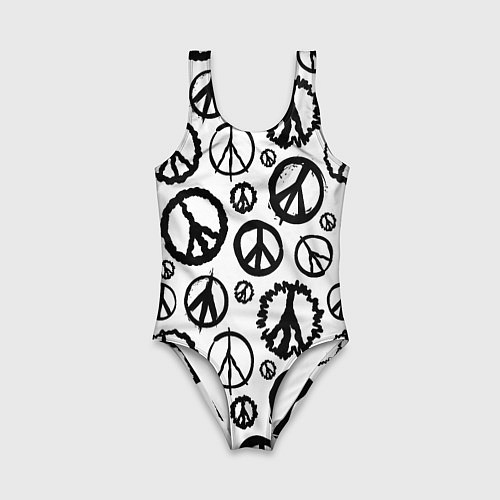 Детский купальник Many peace logo / 3D-принт – фото 1